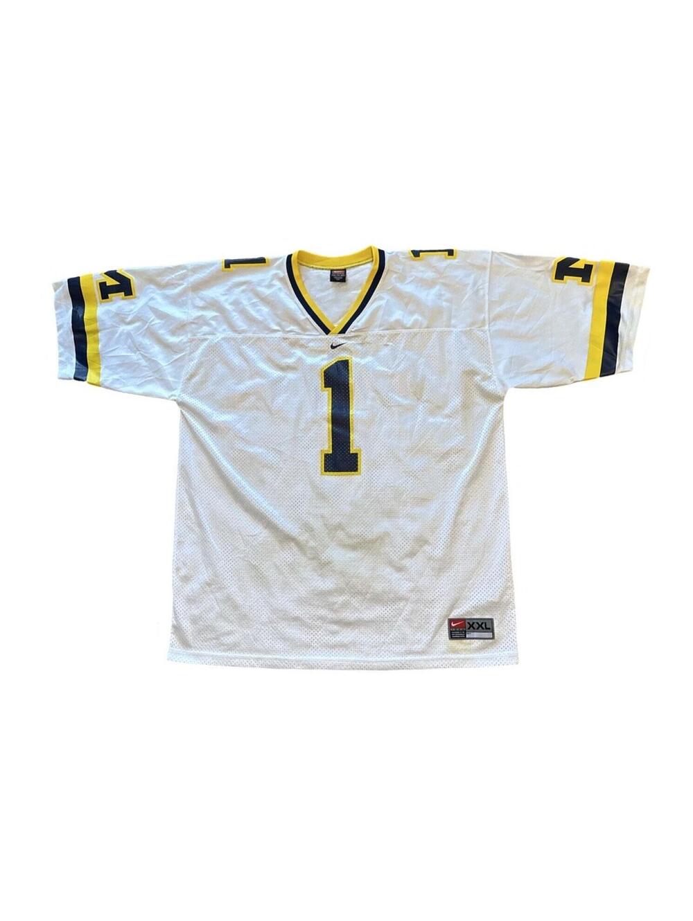 University of Michigan Wolverines Nike Team Football Jersey Size 2XL White #1
